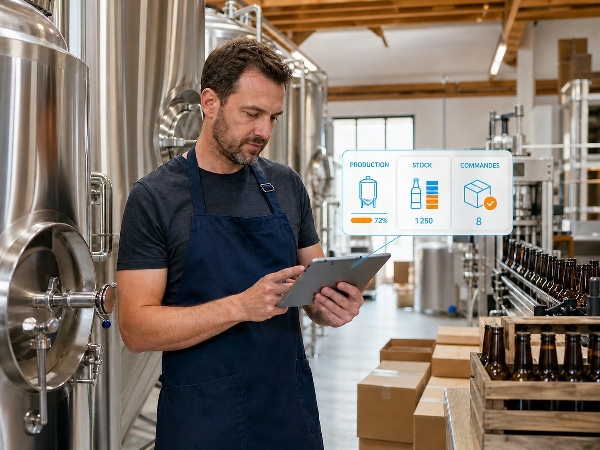 Un brasseur pilote la production, le stock et les commandes de son entreprise depuis une application métier sur mesure.
